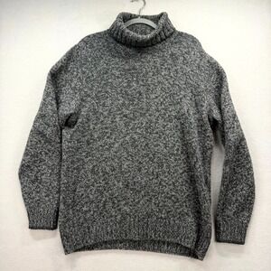 Gran Sasso Knit Turtleneck Sweater Mens Heather Gray Virgin Wool Raglan Italy